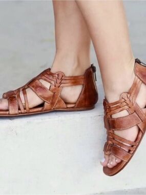 Bed Stu sz 8 Cara Brown Leather Strappy Gladiator Sandals good condition